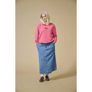 ONLY CARMAKOMA - Spijkerrok - Midi - Katoen - Knoopsluiting