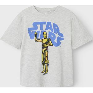 Name It - Nkmmalec Starwars Nreg Ss Top - Lichtgrijs - T-shirt - Korte Mouwen