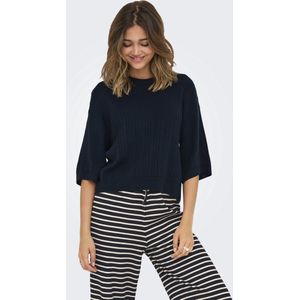 Only - Onlthea Ss O-Neck - Gebreide Top - Nachtblauw - Korte Mouwen