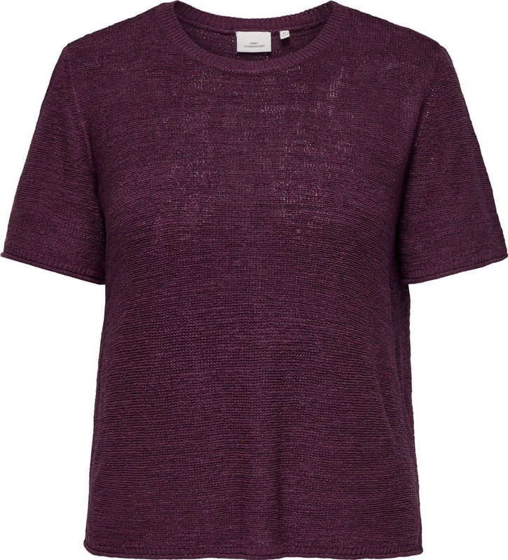 Carsunny - Gebreide Top - O-hals - Korte Mouwen - Regular Fit