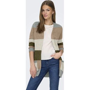 Only - ONLLESLY L/S OPEN CARDIGAN - Hedge Green Stripes - Vest