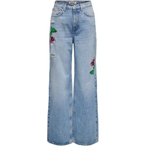 ONLY high waist wide leg jeans light blue denim