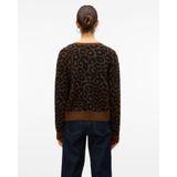 Vero Moda - Vmnewkai Ls O-neck - Vest - Emperador/w. Black Leo - Dames