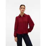 VERO MODA Bandplooibroek 'VMTANYA'  robijnrood