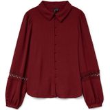 VERO MODA Bandplooibroek 'VMTANYA'  robijnrood