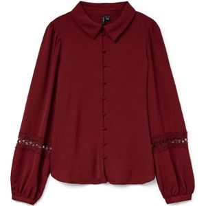 VERO MODA - VMALVA LACE LS SHIRT - Blouse - Lange Mouwen - Kanten Detail
