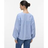 Vero Moda - Vmnika Ls Top Wvn Ga Noos - Blouse - Cashmere Blue - Dames