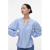 Vero Moda - Vmnika Ls Top Wvn Ga Noos - Blouse - Cashmere Blue - Dames