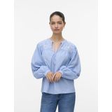 Vero Moda - Vmnika Ls Top Wvn Ga Noos - Blouse - Cashmere Blue - Dames