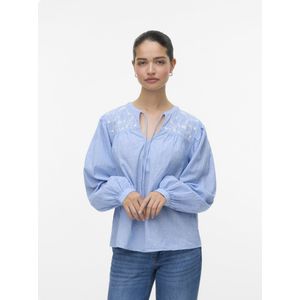 Vero Moda - Vmnika Ls Top Wvn Ga Noos - Blouse - Cashmere Blue - Dames