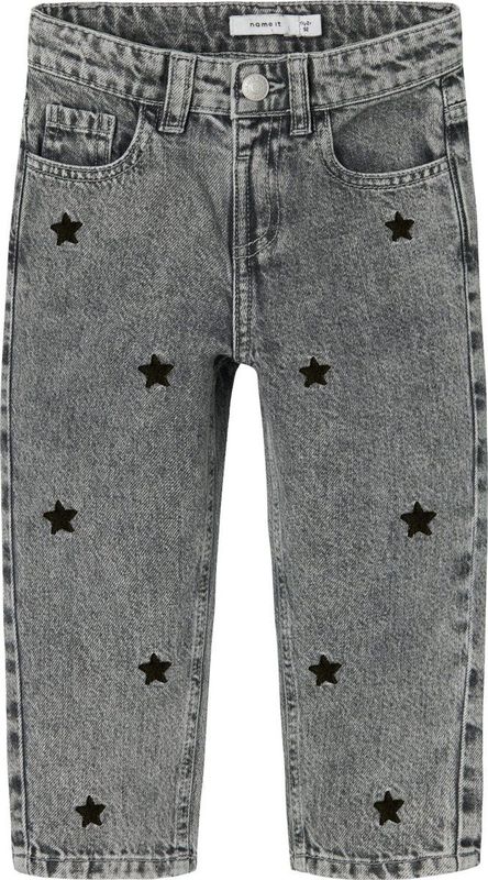 Name It mini meisjes spijkerbroek BELLA Medium Grey Denim Mom Fit