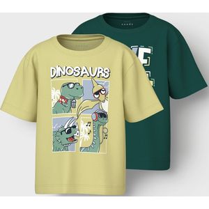 NAME IT NMMVICTOR 2P SS NREG TOP Jongens T-shirt - Chardonnay Forest Bloom