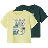 NAME IT - NMMVICTOR 2P SS NREG TOP - T-shirt - Chardonnay Forest Bloom - Korte Mouwen