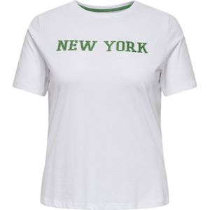 ONLY CARMAKOMA - CARZAFIRO LIFE SS O-NECK - T-shirt - Dames - Korte Mouwen - Strass Steentjes