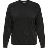 ONLY CARMAKOMA - Sweatshirt - O-hals - Lange Mouwen - Regular Fit - Strass Steentjes
