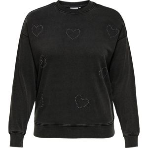 ONLY CARMAKOMA - Sweatshirt - O-hals - Lange Mouwen - Regular Fit - Strass Steentjes