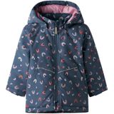 NAME IT MINI - Tussenjas - Donkerblauw - Met Capuchon - Waterafstotende Stof