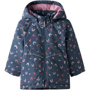 NAME IT MINI - Tussenjas - Donkerblauw - Met Capuchon - Waterafstotende Stof