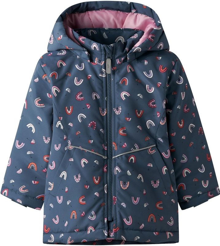 NAME IT MINI - Tussenjas - Donkerblauw - Met Capuchon - Waterafstotende Stof