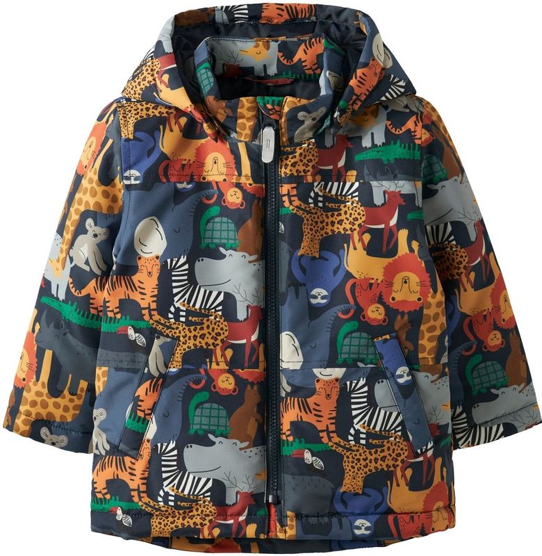 Name It - Max Pa Aop - Jas - Afneembare Capuchon - Lange Mouwen - Polyester Vulling