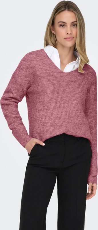 Only - Camilla - Gebreide Pullover - Mêlee - Regular Fit - V-hals