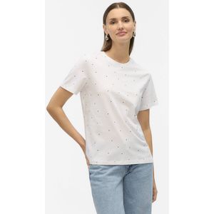 Vmpaulina AOP Ss T-shirt Ga JRS Noos, wit (bright white), L