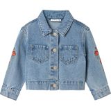 Name It - Nmfconny Emb Dnm Jacket - Jeansjas - Lichtblauw - Geborduurd - Drukknop