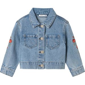 Name It - Nmfconny Emb Dnm Jacket - Jeansjas - Lichtblauw - Geborduurd - Drukknop