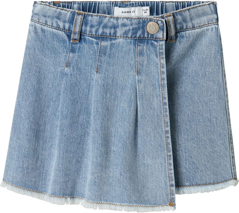 Short - Denim - Blauw - Regular Fit - Verstelbare Taille