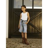 Regular Fit Denim Short - Blauw - Katoen