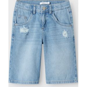 Regular Fit Denim Short - Blauw - Katoen
