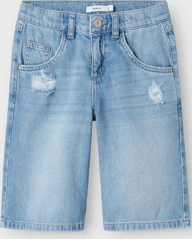 Regular Fit Denim Short - Blauw - Katoen