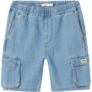 Denim - Cargo Short - Blauw - Stretch - Verstelbare Taille - Zijzakken