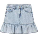 Spijkerrok - Blauw - Denim - Verstelbare Taille - Voorzakken