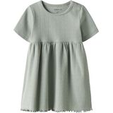 Jurk - Verticaal Gestreept - Ribgebreide Stof - Korte Mouwen - Regular Fit