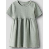 Jurk - Verticaal Gestreept - Ribgebreide Stof - Korte Mouwen - Regular Fit