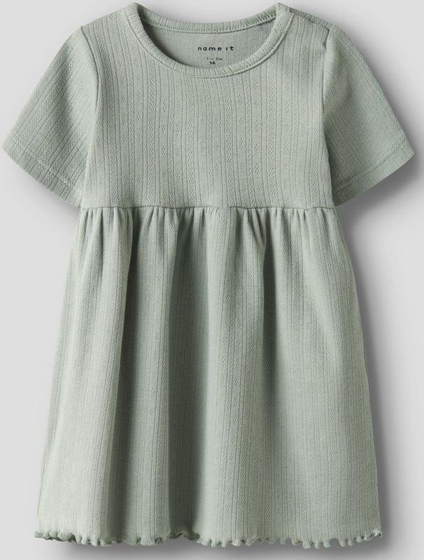 Jurk - Verticaal Gestreept - Ribgebreide Stof - Korte Mouwen - Regular Fit