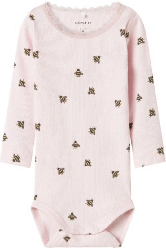 NAME IT - NBFFLOWERKAB LS BODY BOX - Bodies - Roze - Ribtricot