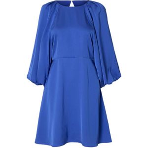 Selected Femme - Korte Crêpe Jurk - Blauw - 100% Viscose