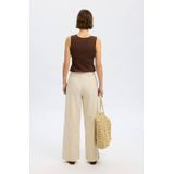 SELECTED FEMME - SLFJOHANNE - Damesbroek - Beige - Wide Leg High Waist