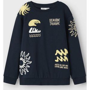 NAME IT KIDS Sweatshirt - Blauw - Geborduurd Detail - Regular Fit