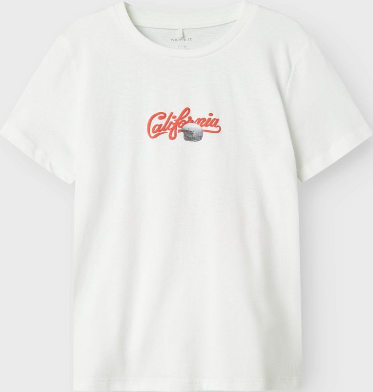 Name It T-Shirt - NkmHort - Bright White - Name It - 7-8 jaar (122-128) - T-Shirts