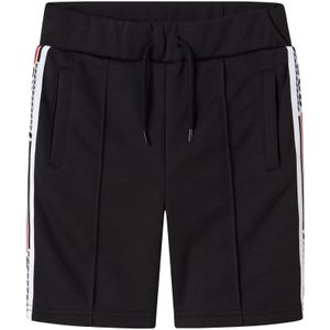 Korte Sweatshort - Zwart - Katoen - Regular Fit - Verstelbare Taille