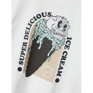 Top - Rubberen Print - Jersey - Korte Mouwen - Regular Fit