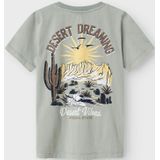 Name It - Nkmhaldi SS Top Box - Slate Gray - T-shirt - Korte Mouwen