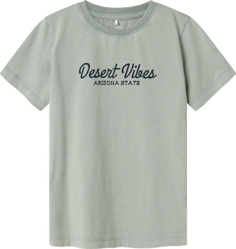 Name It - Nkmhaldi SS Top Box - Slate Gray - T-shirt - Korte Mouwen