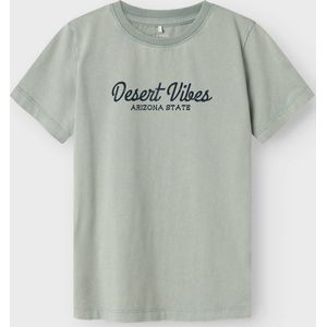 Name It - Nkmhaldi SS Top Box - Slate Gray - T-shirt - Kinderen - Korte Mouwen
