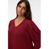 Vmcalva - Blouse - V-Hals - Lange Mouwen - Kanten Detail - Regular Fit