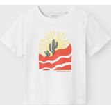 Name It - NmmHaldur - T-Shirt - Bright White - Katoen - Met Print