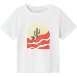 Name It - NmmHaldur - T-Shirt - Bright White - Katoen - Met Print